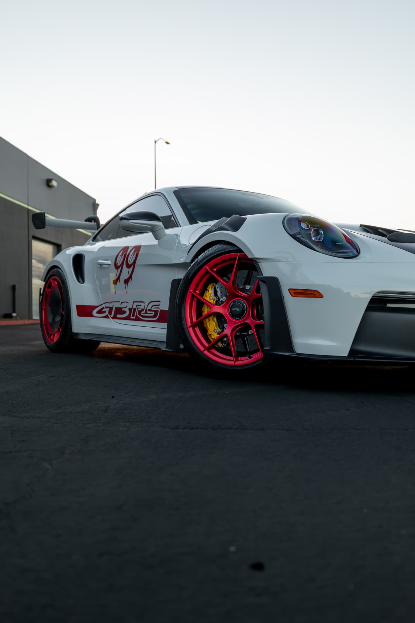 Porsche GT3 RS front-quarter detail parked outside 961 Motorsport